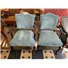 Image 1 : 2 VINTAGE BLUE SUEDE WOOD CHAIRS