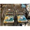 Image 1 : 4 WOOD PATIO CHAIRS WITH CUSHIONS