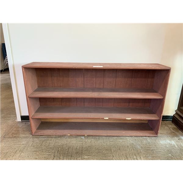 3 TIER WOOD SHELVING UNIT APPROX 33"X60"X12"