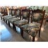 Image 2 : 5 CARVED WOOD DINING CHAIRS
