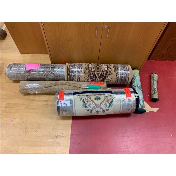 5 ASSORTED AREA RUGS