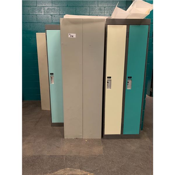 ASSORTED FULL SIZE METAL LOCKERS (MUST TAKE ALL, LIGHT COVERS NOT INCLUDED)