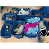 Image 4 : TOTES OF ASSORTED ITEMS INCLUDING; STUFFED ANIMALS, BABY DOLLS, BOOKS, COOKWARE & MORE