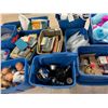 Image 5 : TOTES OF ASSORTED ITEMS INCLUDING; STUFFED ANIMALS, BABY DOLLS, BOOKS, COOKWARE & MORE