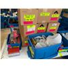 Image 2 : TOTES & BOXES OF ASSORTED ITEMS INCLUDING; ASSORTED GLASS BOTTLES, ASSORTED NEW BANDANAS, ASSORTE...