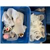 Image 4 : TOTES OF ASSORTED ITEMS INCLUDING; BREAKAWAY GLASS, FAKE FOOD, DISHWARE, SERVING CART & MORE (TAB...