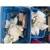 Image 6 : TOTES OF ASSORTED ITEMS INCLUDING; BREAKAWAY GLASS, FAKE FOOD, DISHWARE, SERVING CART & MORE (TAB...