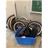 Image 1 : ASSORTED BICYCLE PARTS INCLUDING; FRAMES, TIRES, SEATS & MORE