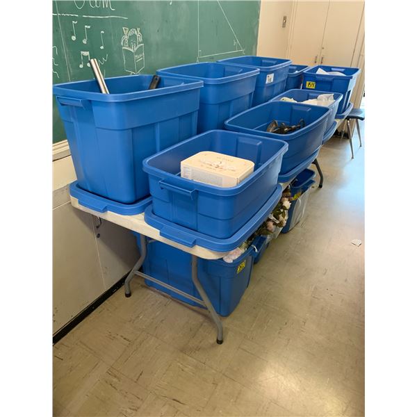 ASSORTED ITEMS INCLUDING; VINTAGE MEAT GRINDER, FILM REELS, WOK, FAUX FLOWERS, MINI TEAPOT SETS &...