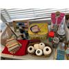 Image 4 : ASSORTED ITEMS INCLUDING; DESK TOP GUMBALL MACHINE, ASSORTED BASKETS, SEWING/KNITTING SUPPLIES, S...