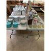 Image 1 : ASSORTED ITEMS INCLUDING; GLASS STORAGE CONTAINERS, DISHWARE, NAPKIN DISPENSERS, VINTAGE HAND MIX...