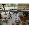 Image 5 : ASSORTED ITEMS INCLUDING; VINTAGE SCALE, ART GLASS, CANDLE HOLDERS, CANDY JARS & MORE (TABLES NOT...