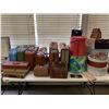 Image 1 : ASSORTED ITEMS INCLUDING; LUGGAGE, BAGS, ROUND BOXES & MORE (TABLE NOT INCLUDED)