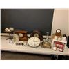 Image 1 : ASSORTED CLOCKS INCLUDING; RCA, SIMPLEX, BABY BEN, EQUITY, SAND HOURGLASS & MORE (TABLE NOT INCLU...