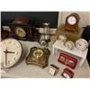 Image 4 : ASSORTED CLOCKS INCLUDING; RCA, SIMPLEX, BABY BEN, EQUITY, SAND HOURGLASS & MORE (TABLE NOT INCLU...