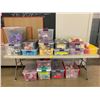 Image 1 : TOTES OF ASSORTED PARTY SUPPLIES INCLUDING; STREAMERS, STRAWS, CONDIMENT SQUEEZERS & MORE (TABLE ...