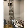 Image 4 : ASSORTED ITEMS INCLUDING; 2 FABRIC ROLLING BINS OF BOWLING PINS, METAL BICYCLE RACK, WOOD LADDER ...