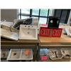 Image 3 : ASSORTED ITEMS INCLUDING; SINKS, TABLES, EXIT SIGNS & MORE (MUST TAKE ALL)