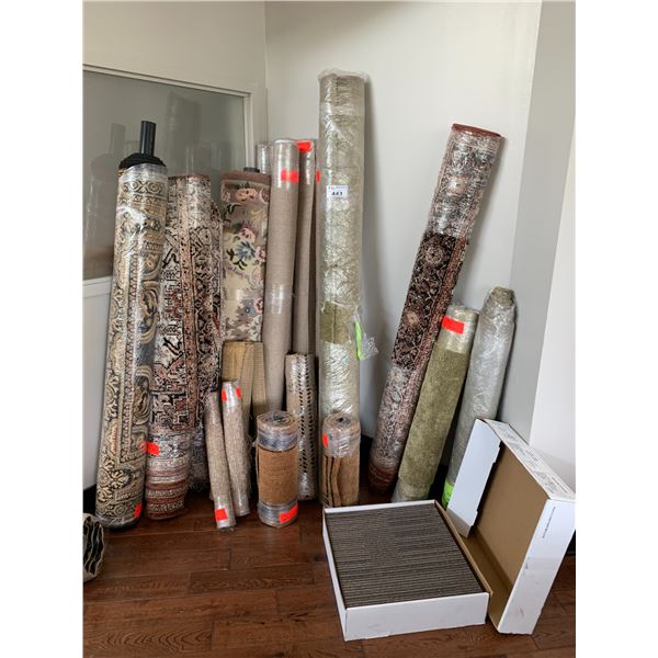 ASSORTED AREA RUGS & 20" CARPET TILES