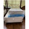 Image 1 : QUEEN SIZE BED FRAME WITH HEADBOARD & 4 ASSORTED MATTRESSES INCLUDING; TWIN & DOUBLE