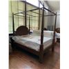 Image 3 : QUEEN SIZE CANOPY BED FRAME WITH BOX SPRING & QUEEN SIZE MATTRESS