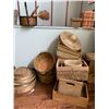 Image 3 : ASSORTED ITEMS INCLUDING; WOOD CRATES, WHICKER BASKETS, VINTAGE LUGGAGE & MORE
