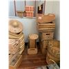 Image 4 : ASSORTED ITEMS INCLUDING; WOOD CRATES, WHICKER BASKETS, VINTAGE LUGGAGE & MORE