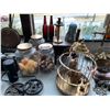 Image 3 : ASSORTED ITEMS INCLUDING; BIRD CAGE, VINTAGE SCALES, GLASS BOTTLES, BINOCULARS & MORE (TABLE NOT ...