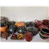 Image 3 : ASSORTED ITEMS INCLUDING; COFFEE POTS, TEA POTS, HERB BASKETS, CROCK POT & MORE (TABLES NOT INCLU...