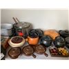 Image 4 : ASSORTED ITEMS INCLUDING; COFFEE POTS, TEA POTS, HERB BASKETS, CROCK POT & MORE (TABLES NOT INCLU...
