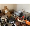 Image 5 : ASSORTED ITEMS INCLUDING; COFFEE POTS, TEA POTS, HERB BASKETS, CROCK POT & MORE (TABLES NOT INCLU...