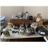 Image 6 : ASSORTED ITEMS INCLUDING; COFFEE POTS, TEA POTS, HERB BASKETS, CROCK POT & MORE (TABLES NOT INCLU...