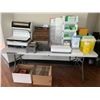 Image 1 : ASSORTED ITEMS INCLUDING; VINTAGE CASH REGISTER, VINTAGE DEFIANCE SCALE, HP PRINTER & MORE (TABLE...