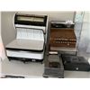 Image 3 : ASSORTED ITEMS INCLUDING; VINTAGE CASH REGISTER, VINTAGE DEFIANCE SCALE, HP PRINTER & MORE (TABLE...