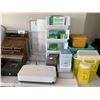 Image 4 : ASSORTED ITEMS INCLUDING; VINTAGE CASH REGISTER, VINTAGE DEFIANCE SCALE, HP PRINTER & MORE (TABLE...