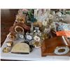 Image 2 : ASSORTED ITEMS INCLUDING; SHELF, WALL MOUNT COAT HANGERS & ASSORTED CLOCKS (TABLE NOT INCLUDED)