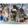 Image 5 : ASSORTED ITEMS INCLUDING; CANDLE HOLDERS, CANDLES, LANTERN, WOOD BOWLS & MORE (TABLE NOT INCLUDED)