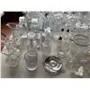 Image 5 : ASSORTED ITEMS INCLUDING; RASPBERRY GLASS, DECANTERS, GLASS PITCHERS & MORE (TABLE NOT INCLUDED)