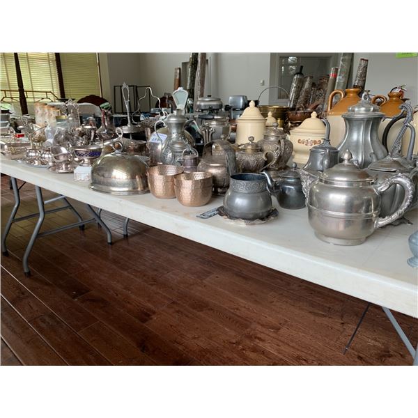 ASSORTED ITEMS INCLUDING; BIRKS APPROX 30 PIECE STERLING FLATWARE SET, COLLECTIBLE SPOONS, PEWTER PI