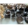 Image 4 : ASSORTED ITEMS INCLUDING; TEA SET, CAST IRON PANS, CAST IRON POTS & MORE (TABLE NOT INCLUDED)