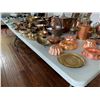 Image 1 : ASSORTED ITEMS INCLUDING; CAKE MOLDS, COPPER DISHES, EGG DISH & MORE (TABLE NOT INCLUDED)