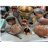 Image 5 : ASSORTED ITEMS INCLUDING; CAKE MOLDS, COPPER DISHES, EGG DISH & MORE (TABLE NOT INCLUDED)