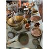 Image 6 : ASSORTED ITEMS INCLUDING; CAKE MOLDS, COPPER DISHES, EGG DISH & MORE (TABLE NOT INCLUDED)