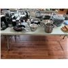 Image 1 : ASSORTED ITEMS INCLUDING; POTS & PANS, COFFEE MAKER, TOASTER OVEN, CUTTING BOARDS & MORE (TABLE N...
