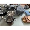 Image 4 : ASSORTED ITEMS INCLUDING; POTS & PANS, COFFEE MAKER, TOASTER OVEN, CUTTING BOARDS & MORE (TABLE N...