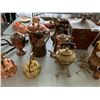 Image 3 : ASSORTED ITEMS INCLUDING; COPPER DISHWARE, BRONZE TEAPOT, BRONZE POT & MORE (TABLE NOT INCLUDED)
