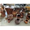 Image 4 : ASSORTED ITEMS INCLUDING; COPPER DISHWARE, BRONZE TEAPOT, BRONZE POT & MORE (TABLE NOT INCLUDED)