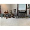 Image 1 : ASSORTED FIREPLACE ITEMS INCLUDING; TOOL SETS, FIREWOOD HOLDER, FIREPLACE FRAME & MORE