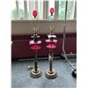 Image 1 : 2 CRANBERRY GLASS LAMPS