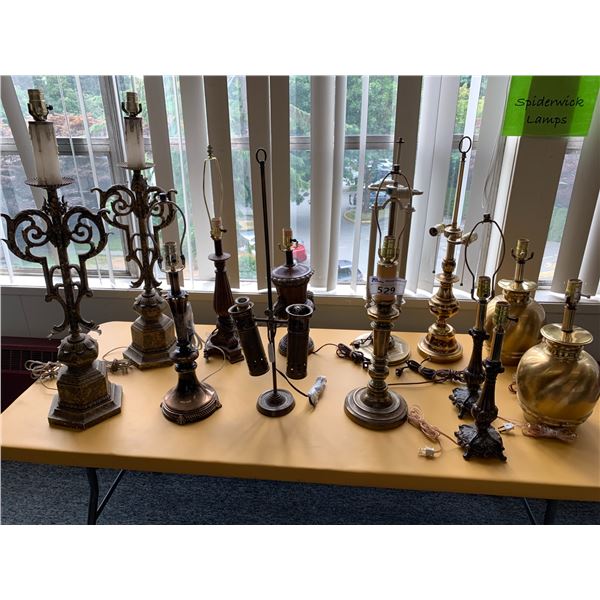 ASSORTED LAMPS (TABLE NOT INCLUDED)